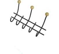 Настенная вешалка Трибатрон НВд-2-5 чёрный муар с деревянными шариками 87620