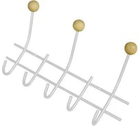 Настенная вешалка Трибатрон НВд-2-5 белый с деревянными шариками 87613