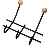 Настенная вешалка Трибатрон НВд-2-3 чёрный муар с деревянными шариками 87505