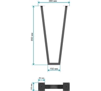 Трапециевидное подстолье для барной стойки Unico Metall UCM-8122B 1100 221335