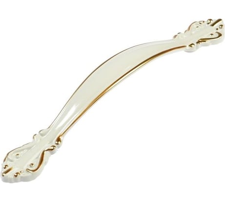 Ручка-скоба ТУНДРА LIGHT м/о 96 мм, белая с золотой вставкой 5131811