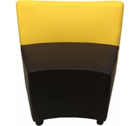 Секция дивана Мягкий офис А Дуга одноместная желто-шоколадная ДГV101ЖЛТШК