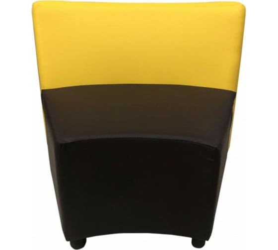 Секция дивана Мягкий офис А Дуга одноместная желто-шоколадная ДГV101ЖЛТШК 1