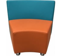 Секция дивана Мягкий офис V Дуга одноместная бирюзово-оранжевая ДГV101БРЗОР
