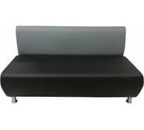 Секция дивана Мягкий офис Классик двухместная серая-черная КЛ601СРЧН