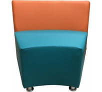 Секция дивана Мягкий офис V Дуга одноместная оранжево-бирюзовая ДГV101ОРБРЗ