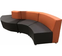 Диван Мягкий офис Дуга к.1 четырехместный оранжево-шоколадный ДГ401ОРШК