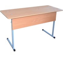 Стол-парта 2-местный нерегулируемый ОФИСМАГ Бюджет, 1200x500x760 мм, рост 6, серый каркас, ЛДСП бук 531366