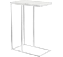 Придиванный столик BRADEX Loft 50x30см, белый мрамор с белыми ножками RF 0359