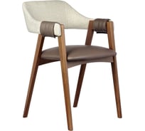 Стул BRADEX KELLI бежевый букле, экокожа коричневая, орех RF 0749