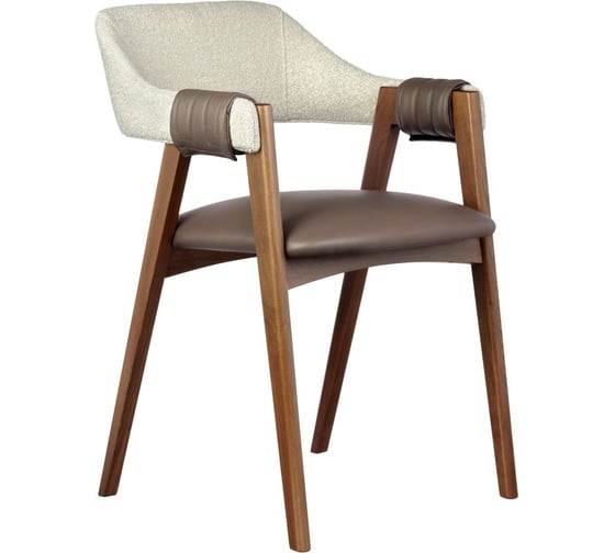 Стул BRADEX KELLI бежевый букле, экокожа коричневая, орех RF 0749 1