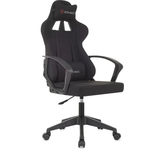 Кресло игровое ZOMBIE Carry черный, с подголовником, крестовина пластик, пластик черный 2082333 1