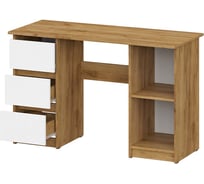 Стол письменный Арника Денвер 120 см, дуб золотой, белый шагрень 00-00166401