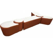 Комплект Мягкий офис Органика шестиместный оранжево-белый КМОРГ601ОРМЛ