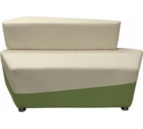 Секция дивана Мягкий офис Фригг П двухместная бело-салатовая ФГ6RT01БЛСЛТ
