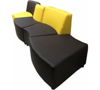 Диван Мягкий офис Дуга к.1 четырехместный желто-шоколадный ДГ401ЖЛТШК