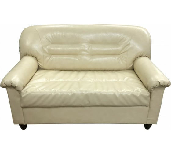 Диван Мягкий офис с механизмом двухместный из натуральной кожи бежевый МО212БЖ_MH 1