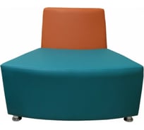 Секция дивана Мягкий офис А Дуга одноместная оранжево-бирюзовая ДГА101ОРБРЗ
