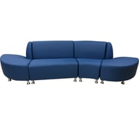 Диван Мягкий офис Блюз пятиместный синий БЛЗ2301СН