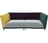 Комплект Мягкий офис Блюз экстра BHRYA четырехместный сине-серый КМБЛЗУГПРЛВBH