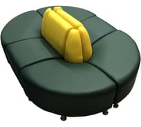 Диван Мягкий офис Блюз шестиместный зеленый желтый БЛЗ3301ЗЛЖЛТ