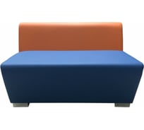 Секция дивана Мягкий офис Бальдр двухместная оранжево-синяя БЛД601ОРСН