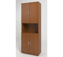 Шкаф высокий Монолит одна открытая полка 744х390х2046 (ШМ44+ДМ41_4) орех304 КМ6 КМ6.304