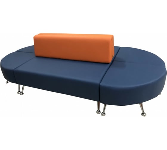 Модульный диван Мягкий офис Вайт 6 секций оранжево-синий ВТ2301ОРСН 1