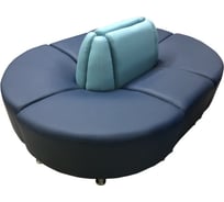 Диван Мягкий офис Блюз шестиместный темно-синий голубой БЛЗ3301СН1ГЛ