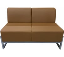 Диван Мягкий офис Сигма-люкс двухместный светло-коричневый МТСИ201ФКС