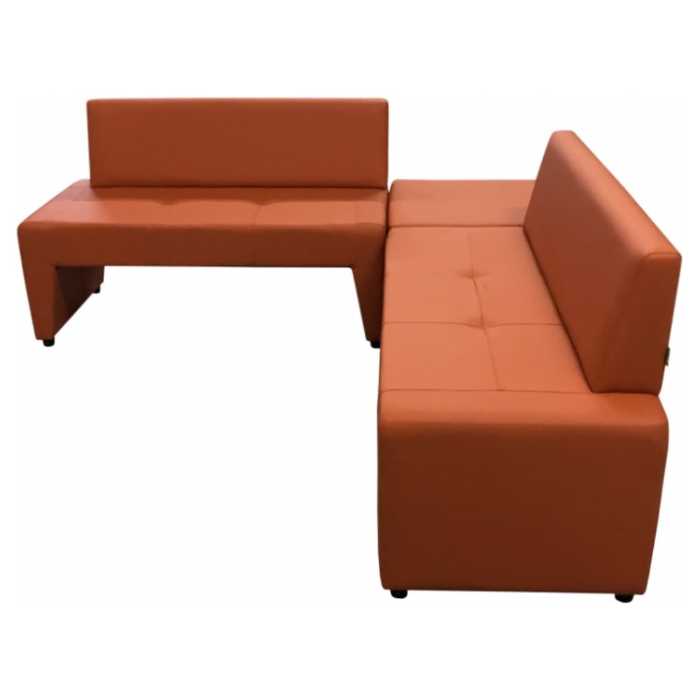 Угловой диван Мягкий офис Ритм четырехместный со столом оранжевый ...