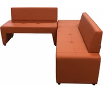Угловой диван Мягкий офис Ритм четырехместный со столом оранжевый РТ1001ОР