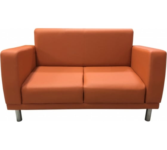 Диван Мягкий офис Неаполь Люкс двухместный оранжевый НПЛЮ201ОР 1