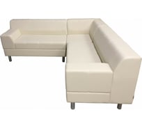 Угловой диван Мягкий офис Флагман четырехместный кремовый ППЛПФЛ401КРМ