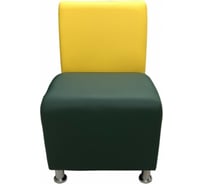 Секция дивана Мягкий офис Блюз одноместная зеленая желтая БЛЗ501ЗЛЖЛТ