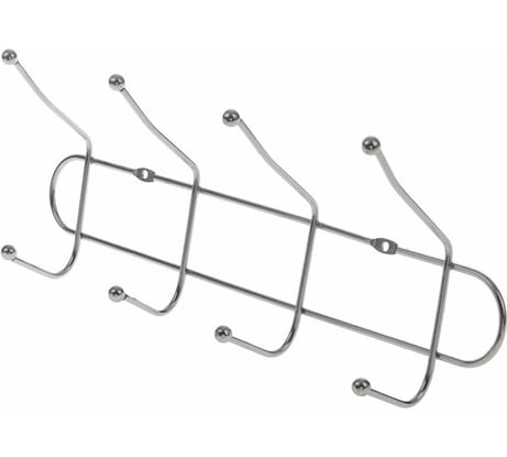 Вешалка Доляна Блеск на 4 двойных крючка 31х7х12 см цвет серебро 131463