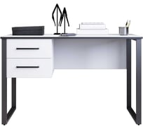 Компьютерный стол Альянс мебель с 2 вертикальными ящиками, 1400х700х750, белый/черный 832515