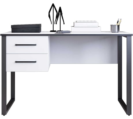 Стол компьютерный Альянс мебель, с 2 вертикальными ящиками, 1200х600х750, Дуб крафт золотой/Белый 832515