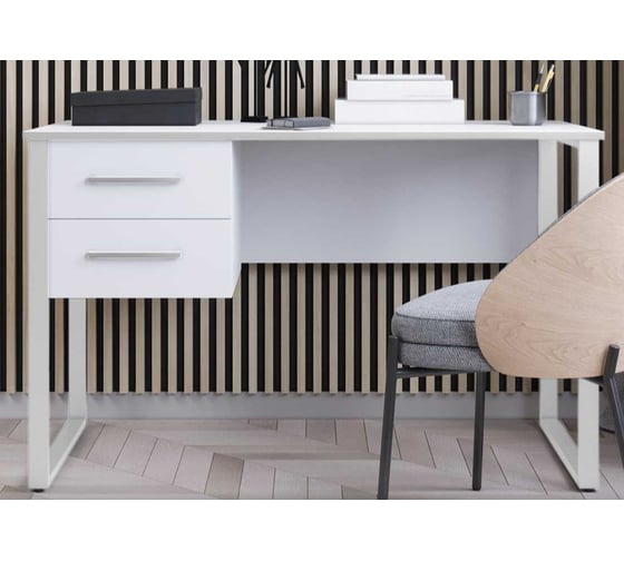 Компьютерный стол Альянс мебель с 2 вертикальными ящиками, 1200х600х750, белый 832461 1