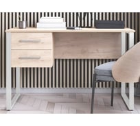 Компьютерный стол Альянс мебель с 2 вертикальными ящиками, 1400х700х750, дуб крафт золотой/белый 832539