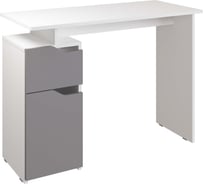 Стол письменный компьютерный с тумбой Атмосфера ЛАЙТ Белый / Серый шифер/ МК 00-00028291