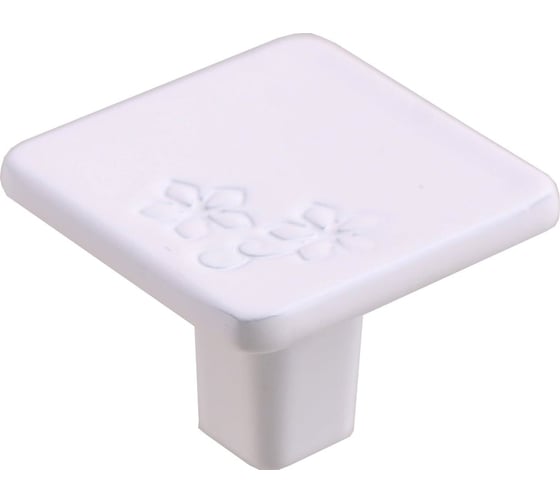 Ручка-кнопка Стройбат квадратная, алюминий, белый, 5 шт, 597870 1
