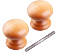 Ручка-кнопка банная Стройбат ЙО, дерево, лак береза, 5 шт 578180