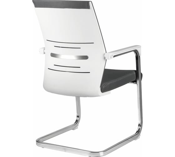Кресло RIVA Chair RCH D819 белый пластик/серая сетка на полозьях УЧ-00000929