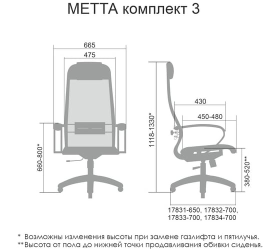 Кресло МЕТТА 3/подл.101/осн.003 темно-серый z308964377