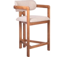 Стул полубарный BRADEX Rich рогожка латте с ножками цвета орех RF 0860