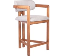 Стул полубарный BRADEX Rich рогожка бежево-голубая с ножками цвета орех RF 0861