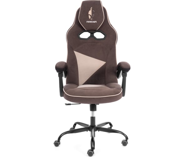 Кресло TetChair Arena metalBL велюр, коричневый/бежевый, 6/7 25027 1