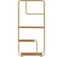 Стеллаж GreenWeen SIENA, золотой каркас, полки ЛДСП Робиния, 800х300х1730, GW-ST-SIENA-G-LD-R