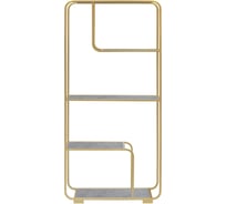 Стеллаж GreenWeen SIENA, золотой каркас, полки ЛДСП Бетон светлый, 800х300х1730, GW-ST-SIENA-G-LD-BETSVET